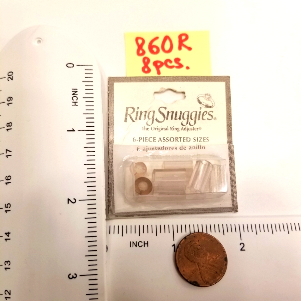 #860R 8 pcs Clear Plastic, Easy to Use Ring Size Adjusters, Ring Sizers